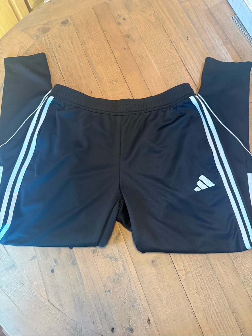 adidas Black Men’s Joggers with White Side Stripes